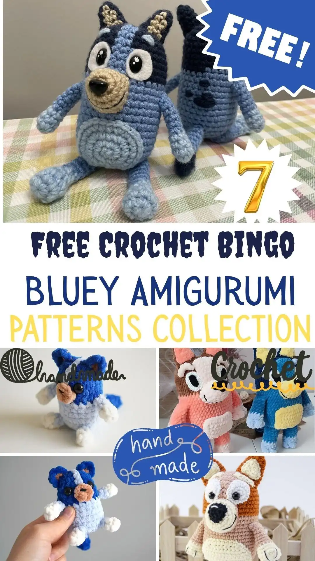How to Crochet Bingo from Bluey Cute Amigurumi Pattern 2 Close-up of a beautifully crocheted Bingo amigurumi toy, showing her orange fur, white belly, and happy expression.