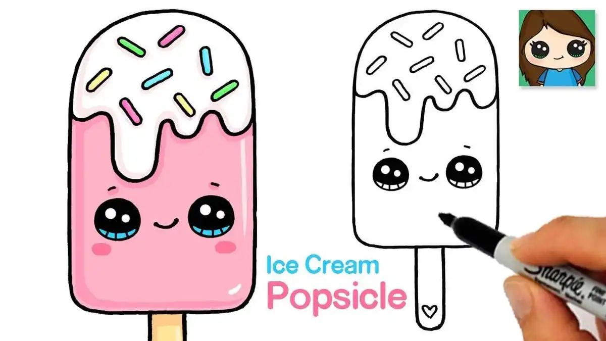 Step-by-step guide to drawing a fun ice cream popsicle