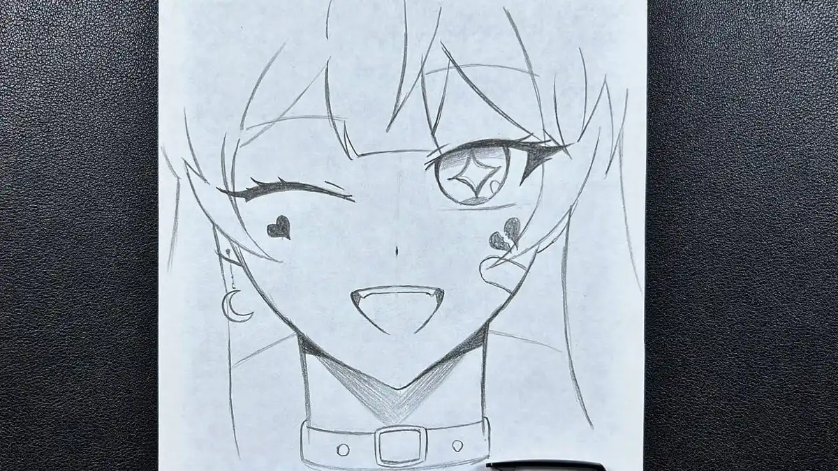 Guide on how to draw a cute anime girl character with expressive eyes
