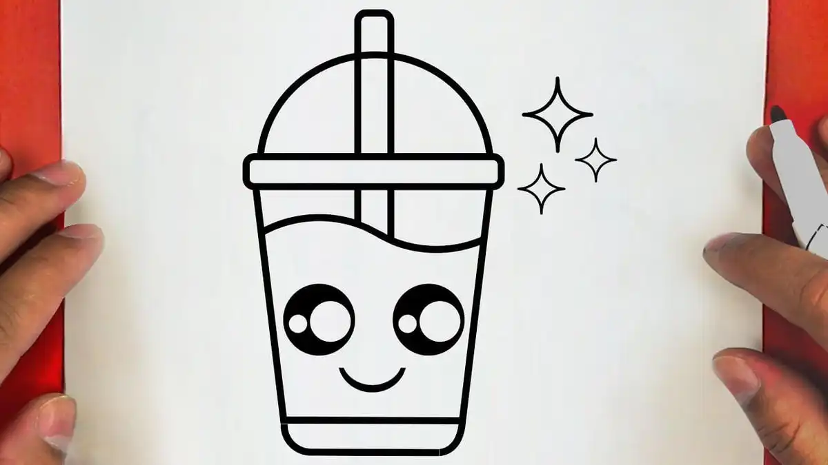 Simple drawing tutorial for a cute and decorated drink cup