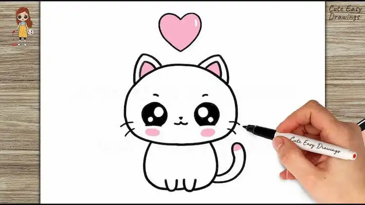 Easy steps to draw a charming cat with simple supplies