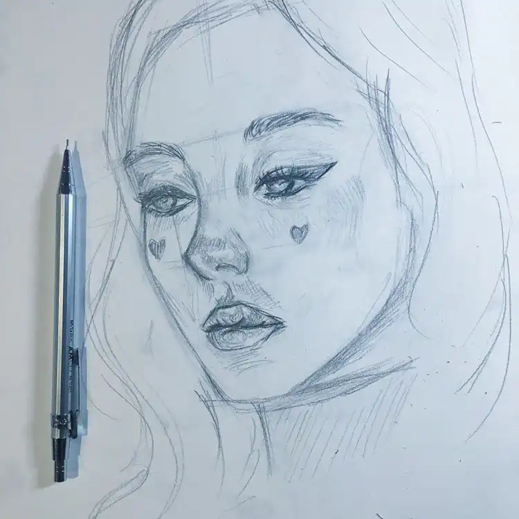 Beginner-friendly sketch of a recognizable Disney character, focusing on simple yet beautiful forms.