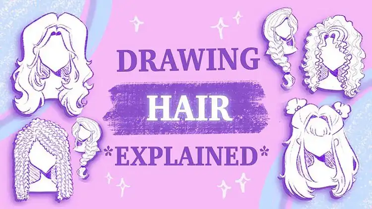 How to Get Better at Drawing for Beginners - 30 Day Drawing Challenge 3 Girl using a reference image to draw, highlighting the technique of using references to get better at drawing for beginners.