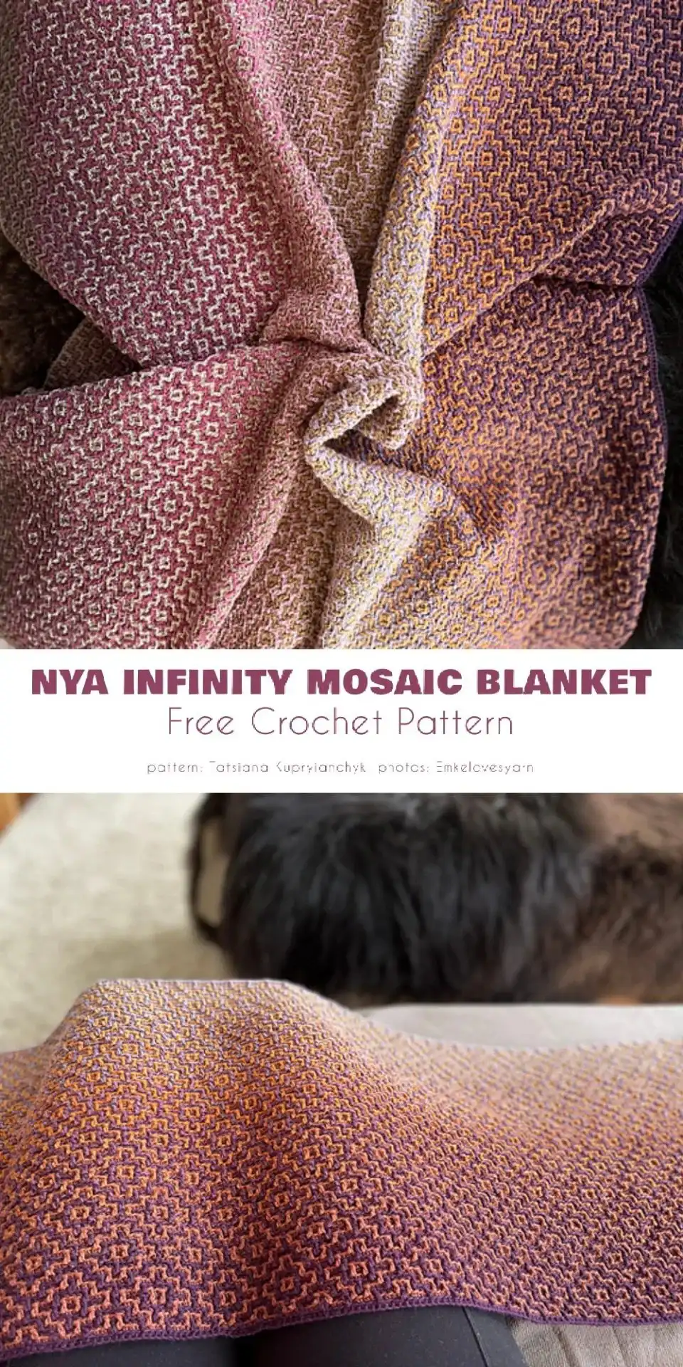 Modern Zigzag Mosaic Blanket in a striking two-tone design, featuring clean, energetic zigzag lines in grey and yellow.