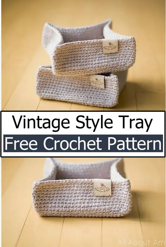 A Vintage Style Tray combining crochet with a leather base, presenting a classic and timeless aesthetic.
