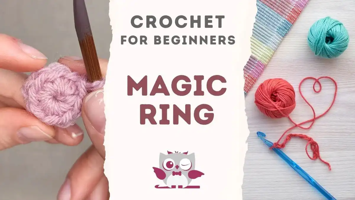 Beginner-friendly tutorial on how to crochet a magic ring for seamless projects.
