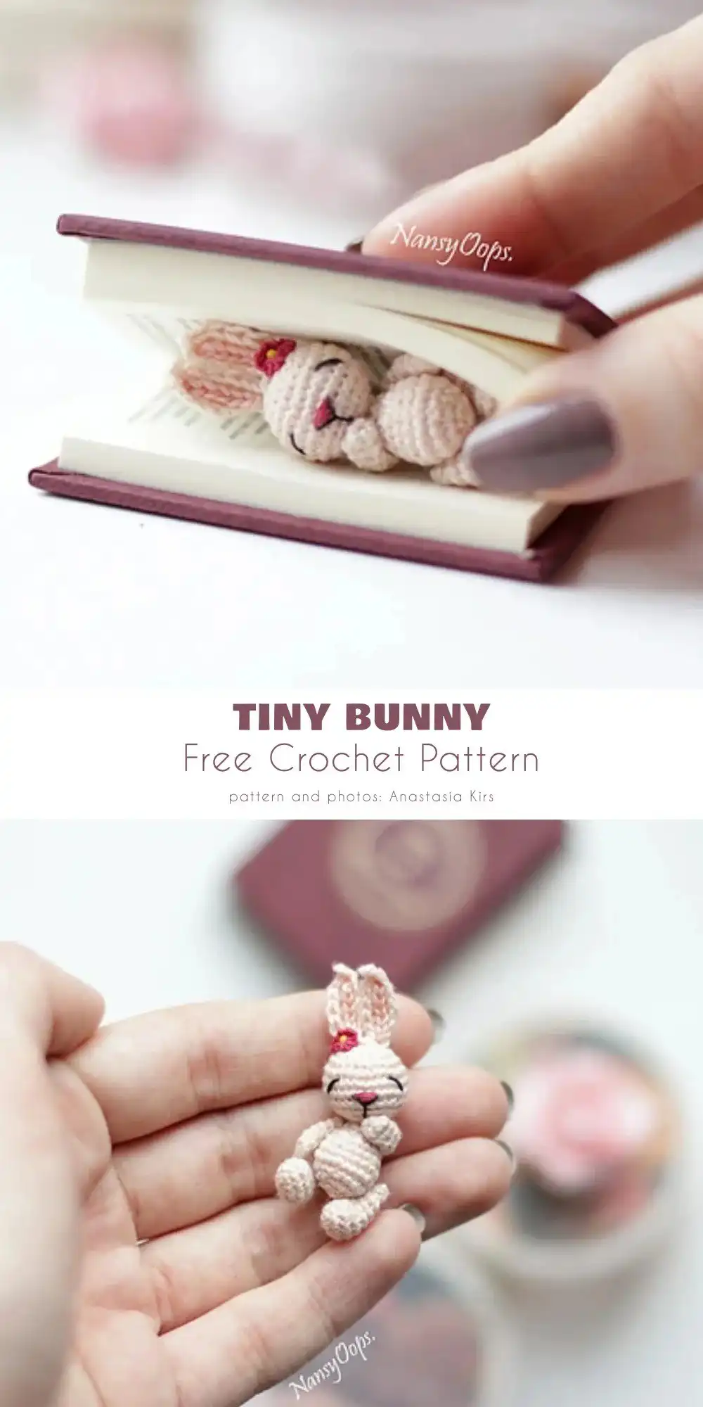 Completed Miniature/Micro Crochet 'Mini Pig' amigurumi pattern, a sweet tiny piglet with delicate features.