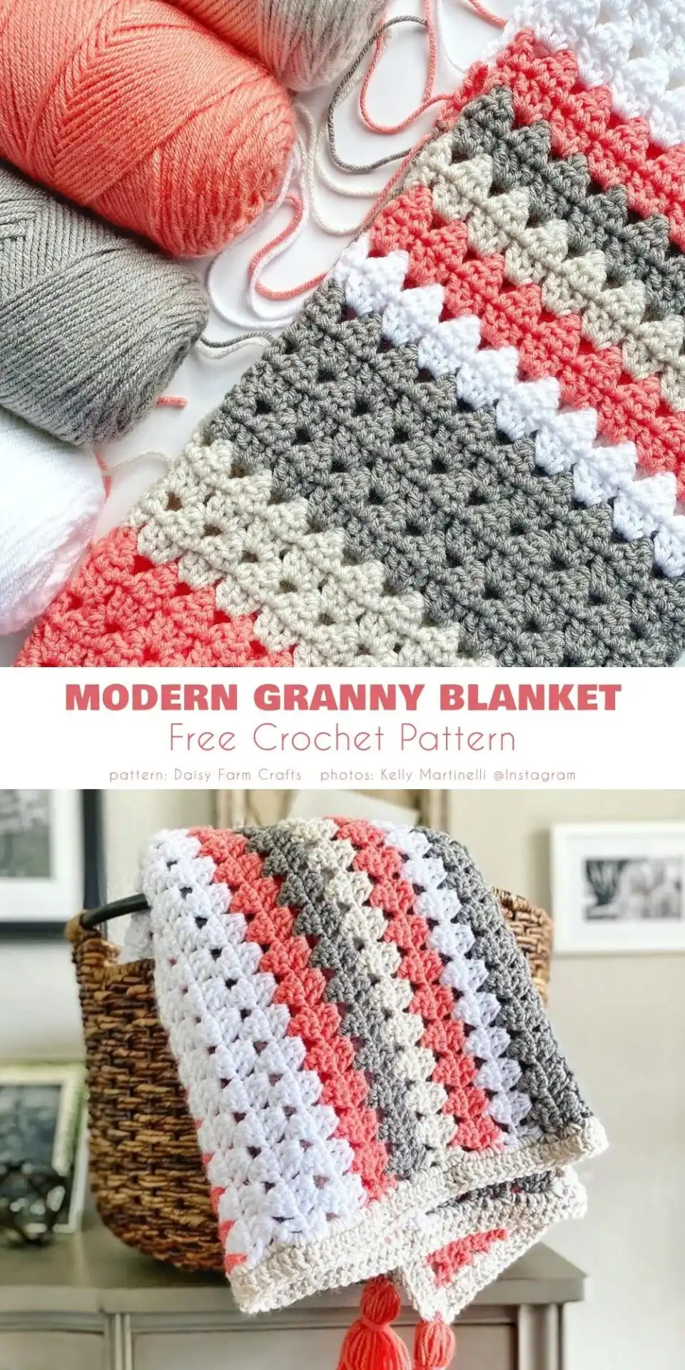 Modern Granny Blanket Free Crochet Patterns Are the Best 2 Close-up of a geometric burst granny blanket showing sharp lines and contrasting yarn colors, an example of Modern Granny Blanket Free Crochet Patterns.