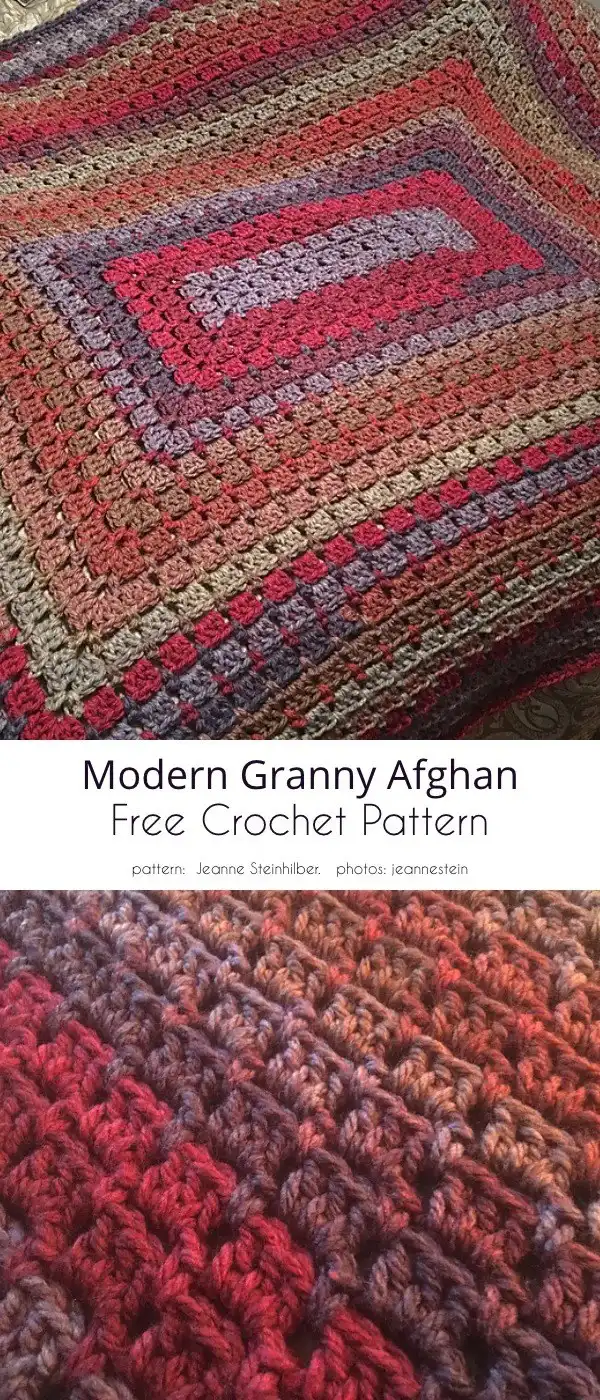 Modern Granny Blanket Free Crochet Patterns Are the Best 7 Striped modern granny afghan with bold, continuous stripes in a mix of neutral and accent colors, showcasing Modern Granny Blanket Free Crochet Patterns.