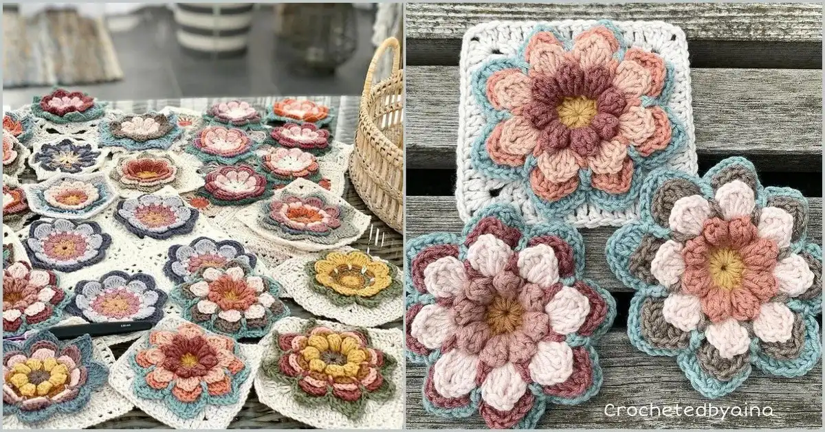 Collection of serene Water Lily Square Crochet Patterns for home decor