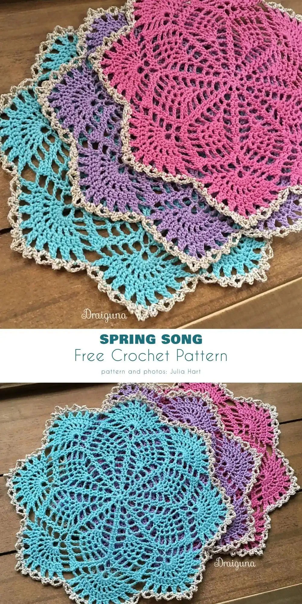 Lacy white Spring Song Doily Mandala with delicate floral motifs