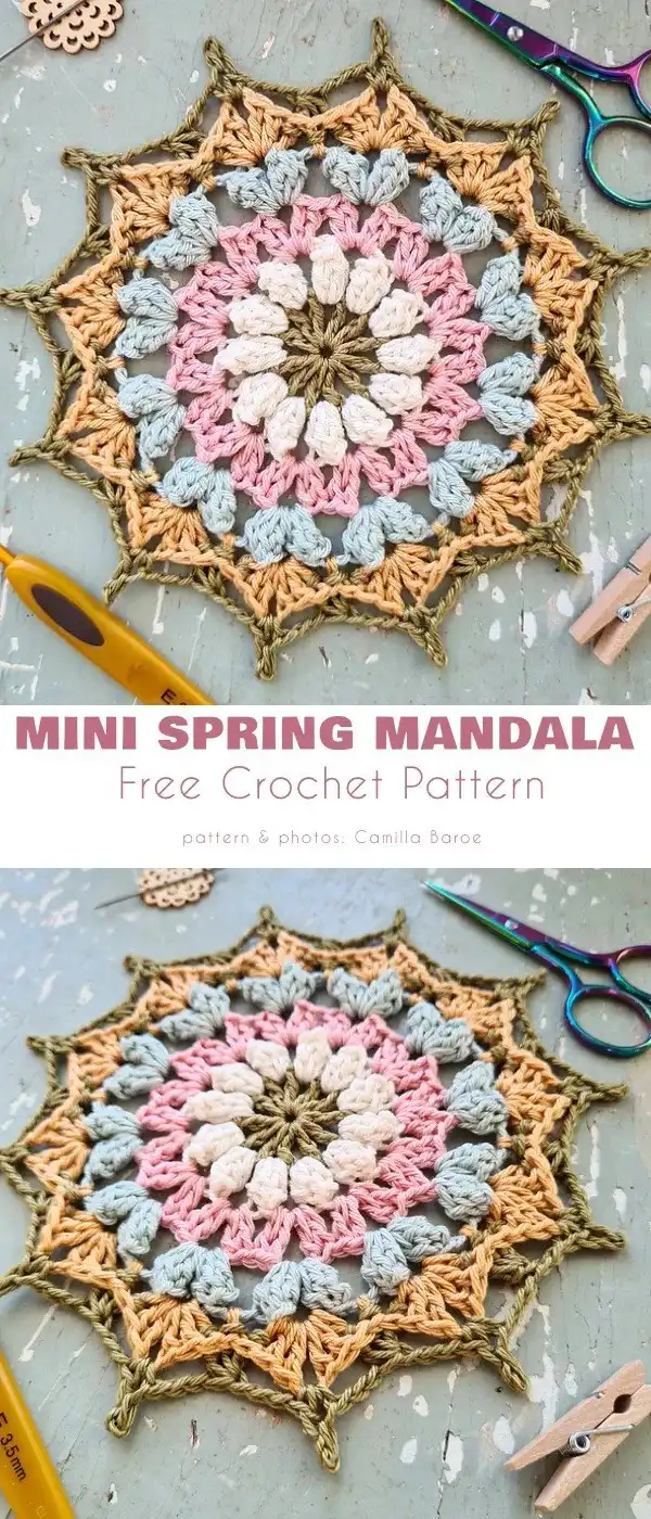 Mini Spring Mandala featuring dense radially expanding petals in a bright color