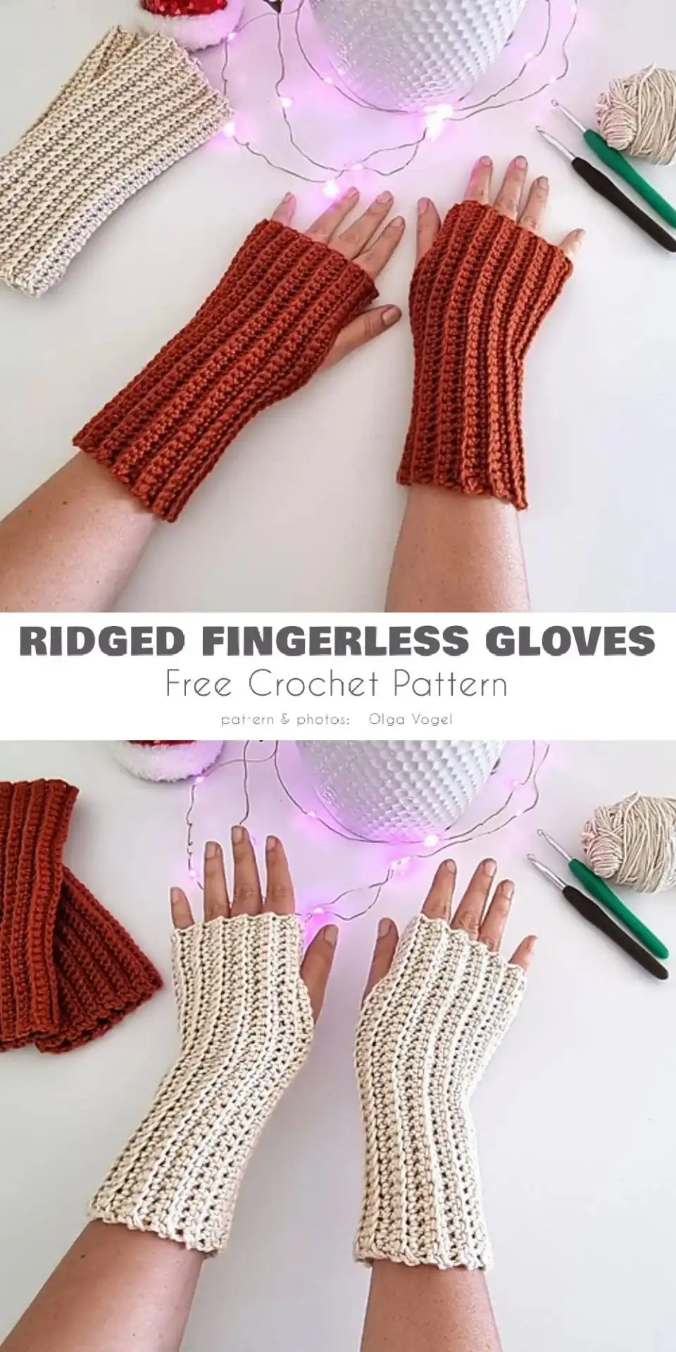 Stripy Mitts crochet pattern showcasing creative use of basic stitches for advanced crocheters.