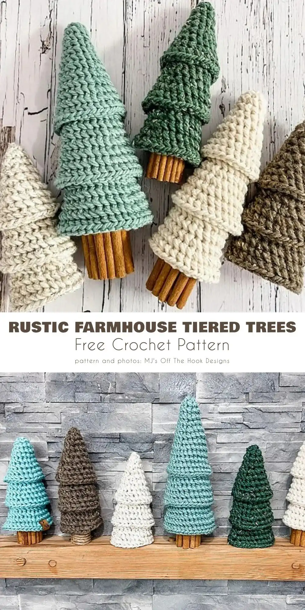 Crochet Christmas tree with a textured surface mimicking a pinecone, created with bobble stitches.