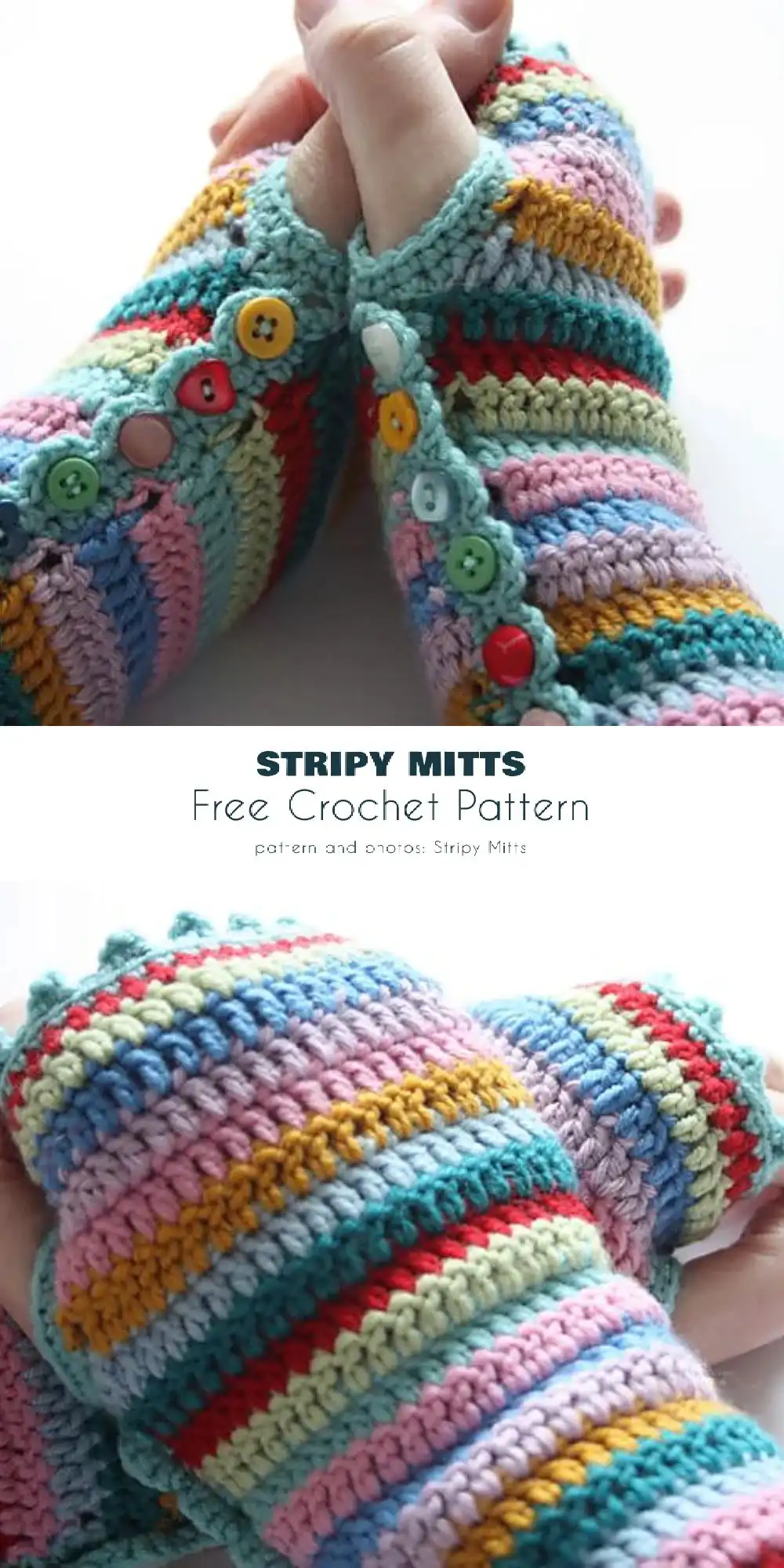 Basic Fingerless Gloves crochet pattern, simple tubes ideal for beginners and customization.