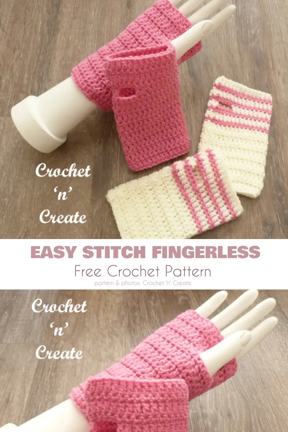 Adorable Foxy Fingerless Gloves crochet pattern, decorated with cute fox motifs for a playful touch.