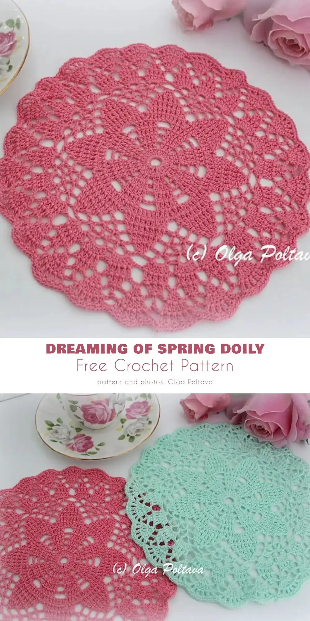 Soft pastel purple Dreaming of Spring Doily Mandala with intricate lace work