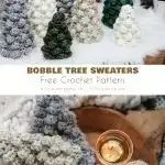 Tiny green amigurumi crochet Christmas tree, perfect as a small ornament or gift topper.