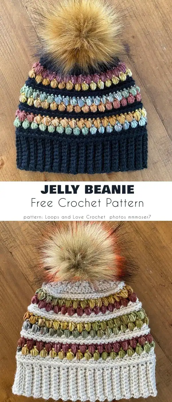 Variation of the not-given 'Jelly Beanie' in different color combinations, highlighting design options
