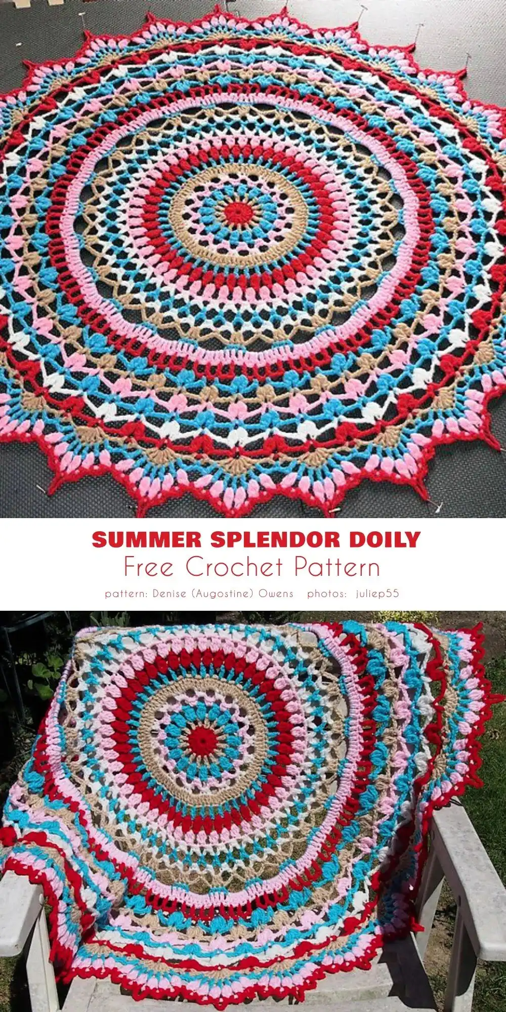 Elegant Summer Splendor Doily Mandala in a monochrome off-white yarn