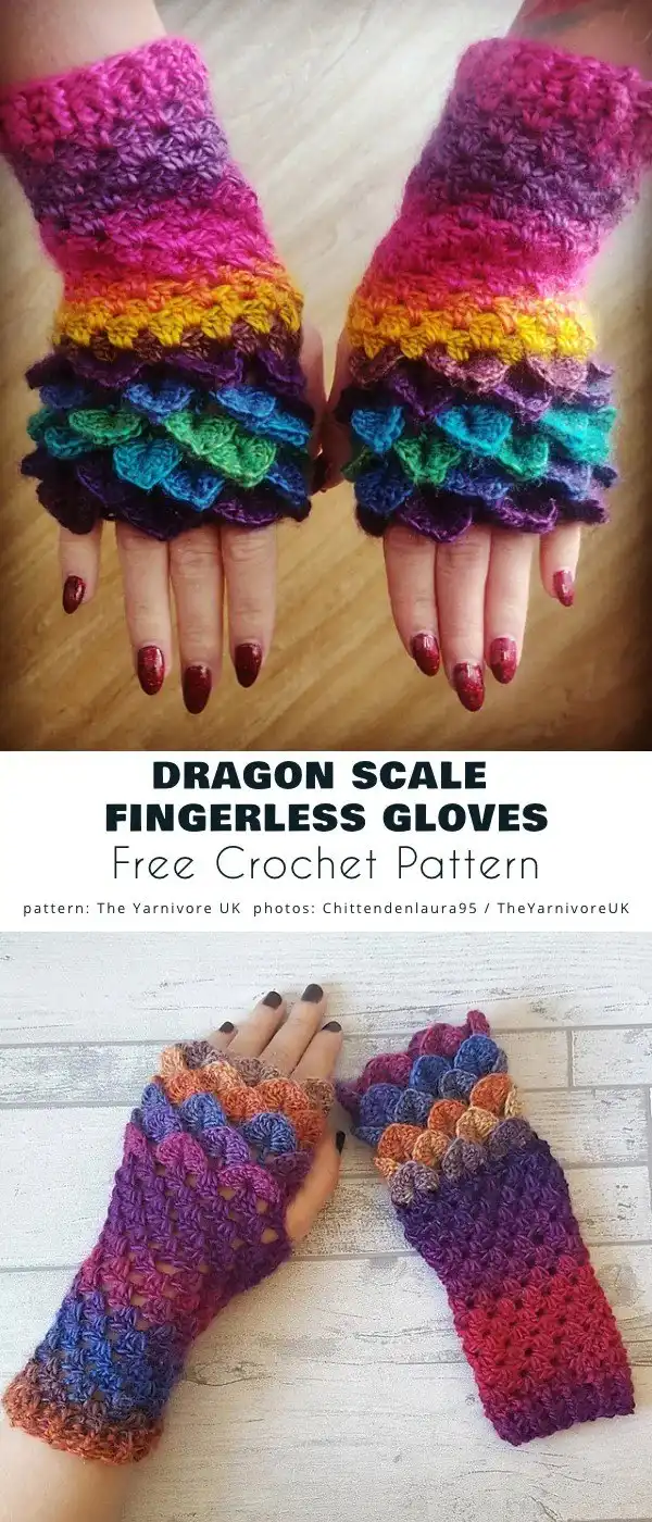 Ammonite Wrist Warmers crochet pattern inspired by fossilized shells with a beautiful spiral design.