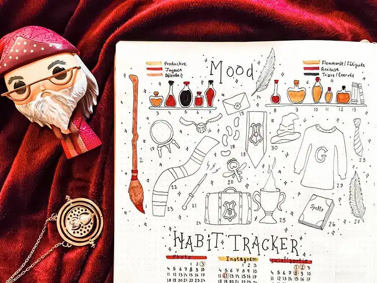 Beautiful quote page with 'Thankful, Grateful, Blessed' for a November bullet journal spread