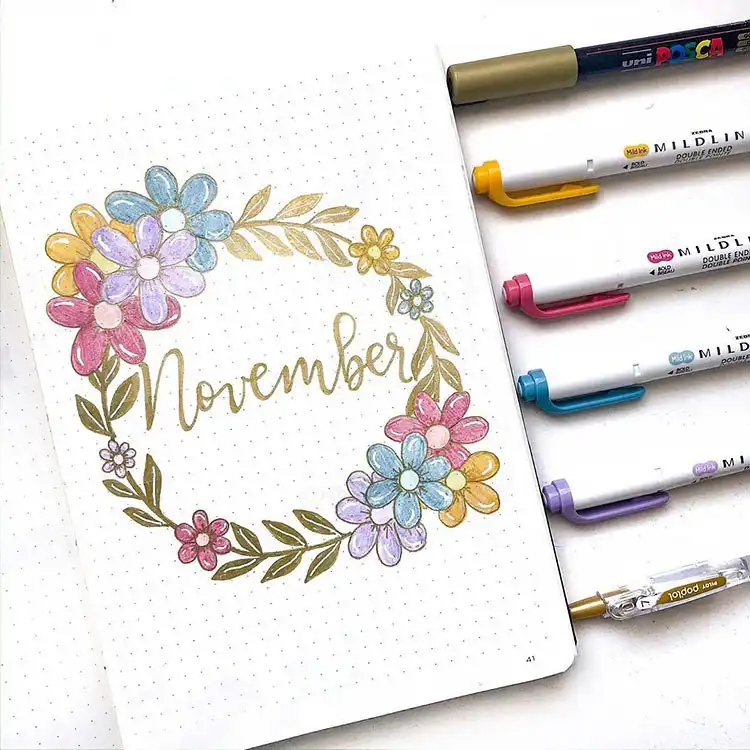 Magical Harry Potter-themed habit tracker for November, featuring wizarding elements
