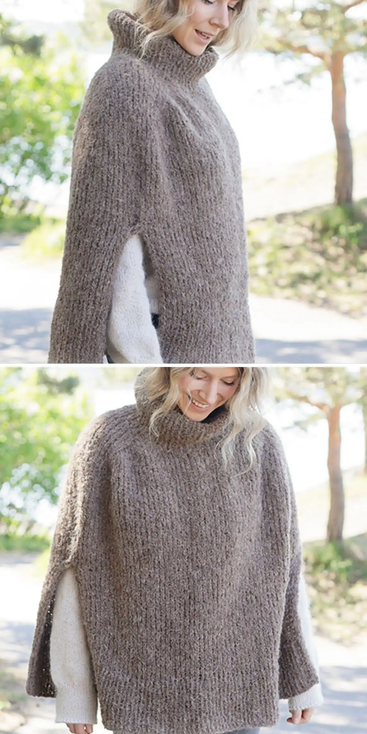Fringed bohemian poncho with a relaxed fit and long, decorative fringe.