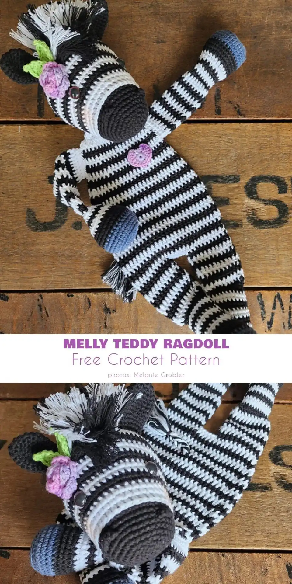 Close-up of a striped Melly Teddy Ragdoll Crochet Pattern with a spiky mane.