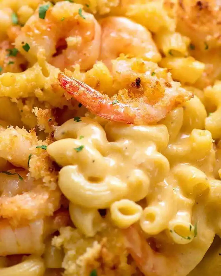 Creamy Garlic Shrimp Pasta elegantly plated, with succulent shrimp and fresh parsley.