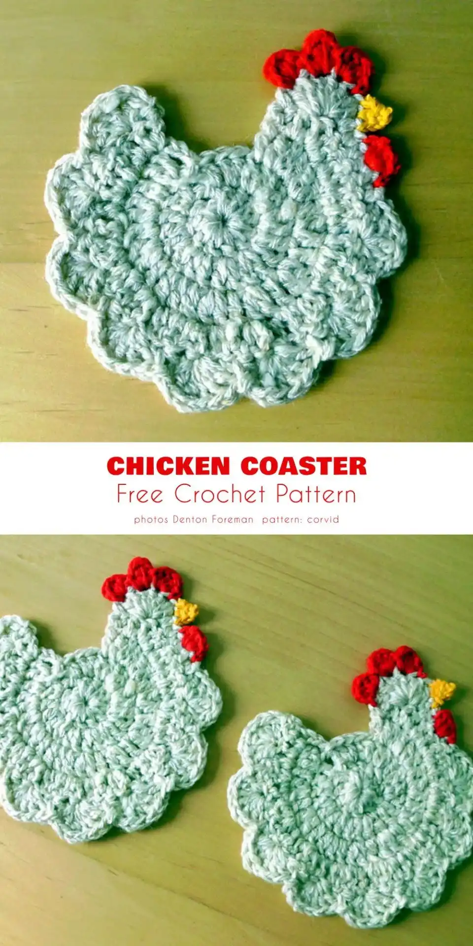 Close-up of a delightful homemade chicken amigurumi buddy crafted with soft yellow yarn, featuring a red comb and small safety eyes, from simple chicken ideas free crochet patterns.