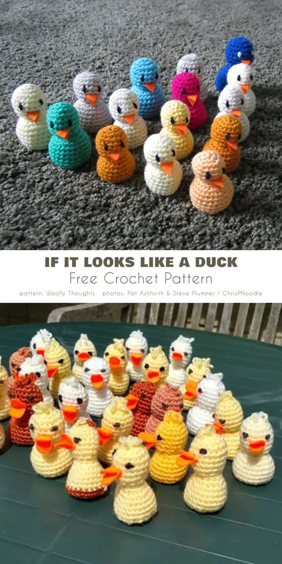 Classic yellow amigurumi duckling with simple stitches, ideal for beginners wanting to crochet small ducks for Easter.