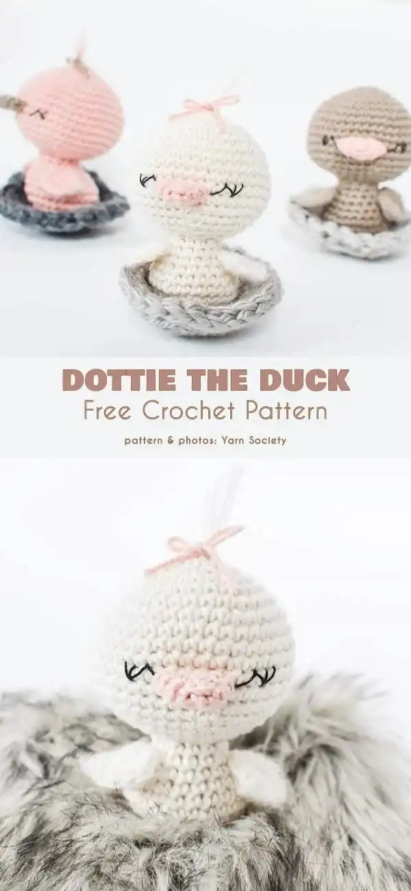 Tiny, pocket-sized crocheted duck amigurumi, quick to make and great for keychains or small gifts.