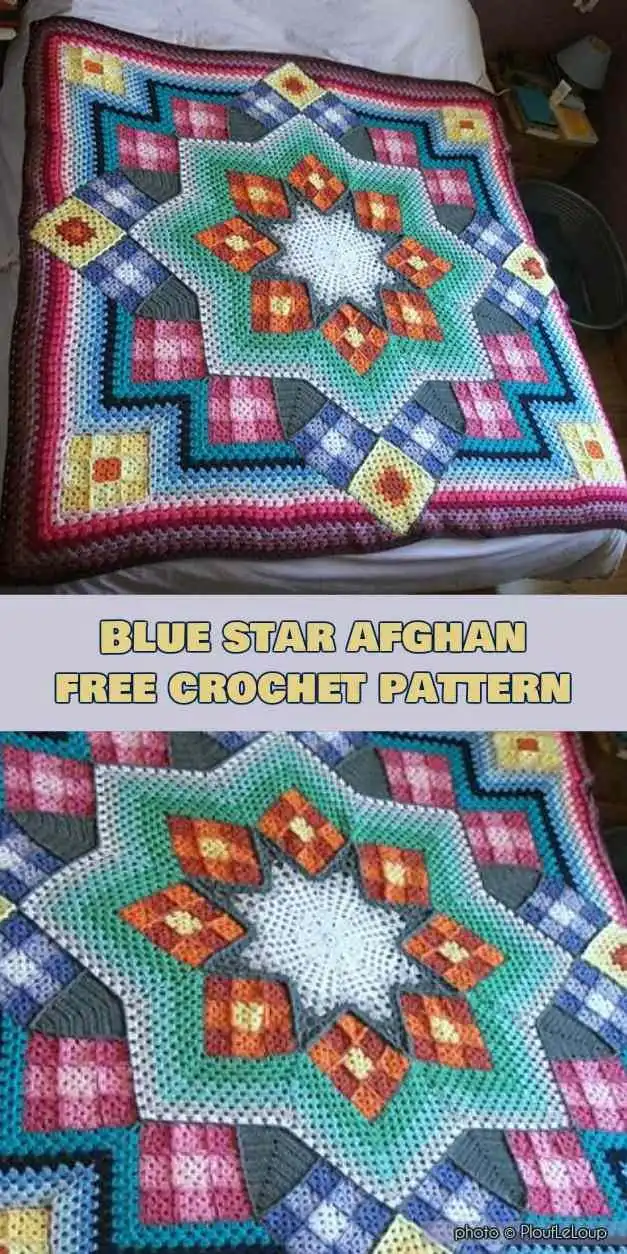 A Concentric Square Ripple Blanket featuring a hypnotic design where ripples expand outwards from a central square with color changes.