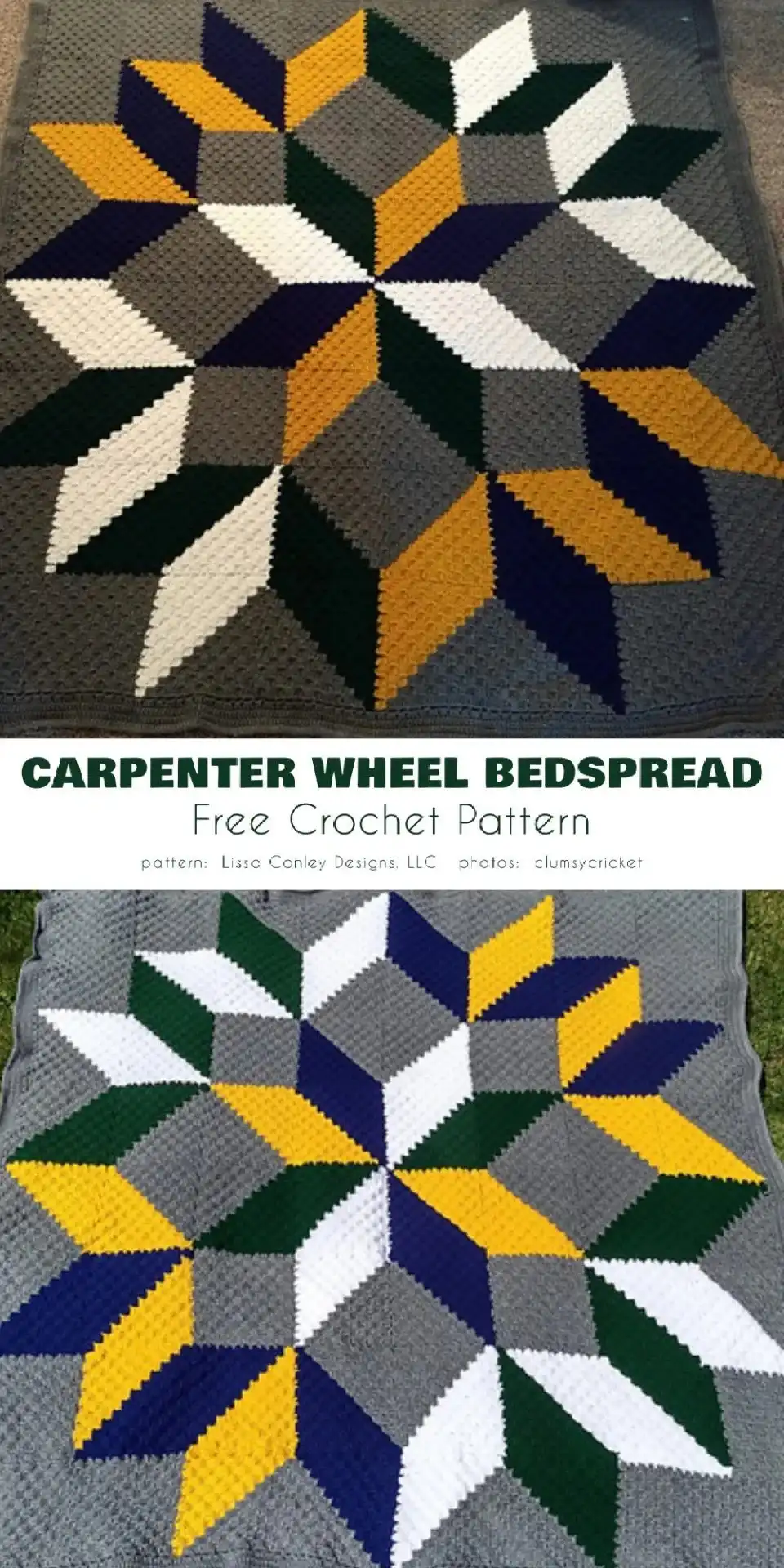 A colorful Kaleidoscope Square Crochet Throw with multiple geometric squares joined together, creating a vibrant mosaic.