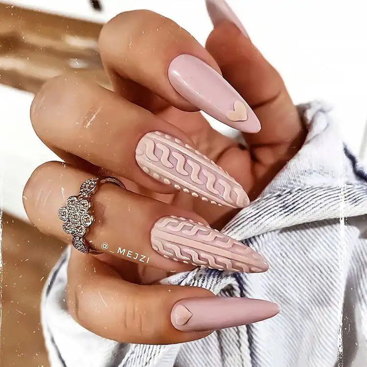 Stunning Blue Nail Designs - Perfect Winter Nail Design Ideas 13 Stunning Stiletto Nails, a dramatic and elegant silhouette for bold nail art statements, contributing to perfect winter nail design ideas.