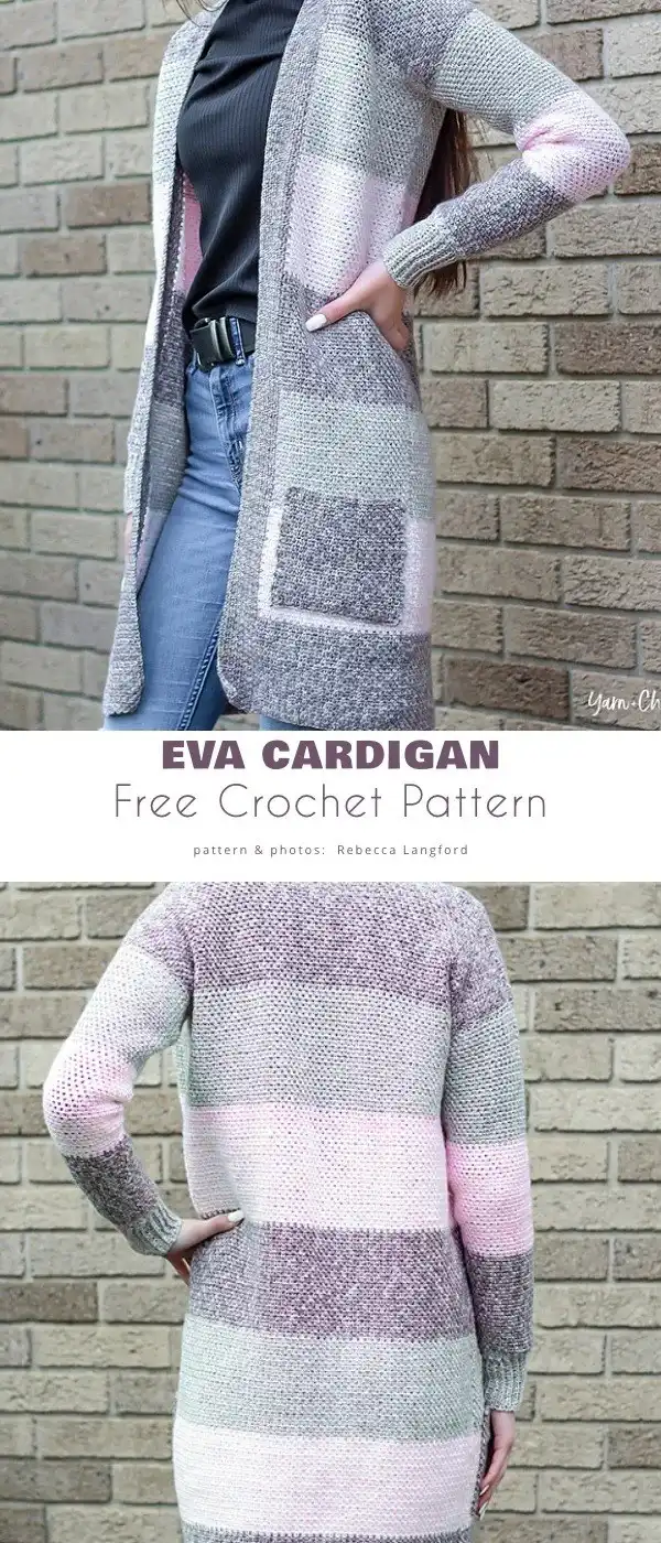 Summer Cardigan Ideas 4 Eva Cardigan in subtle grey and pink stripes, draped elegantly.