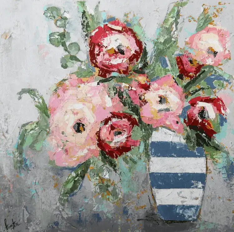 Wildflower acrylic painting capturing the spirit and simple beauty of nature's untamed blooms.