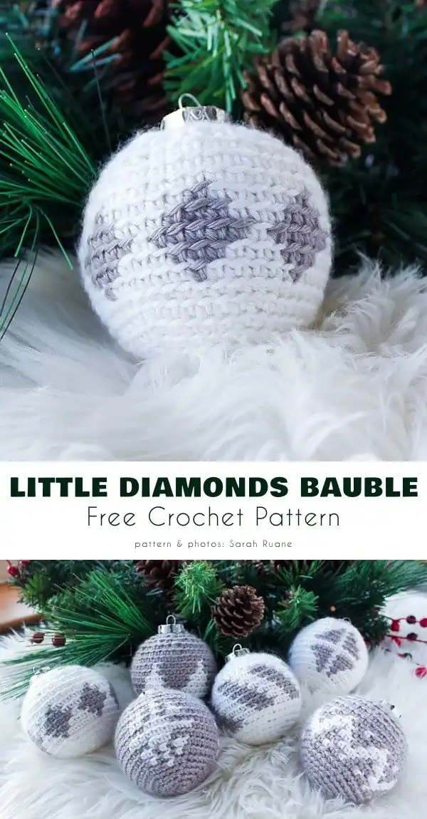 Small, charming crochet heart ornament and a mini crochet flower, perfect for gifting or as stocking stuffers during the holidays.