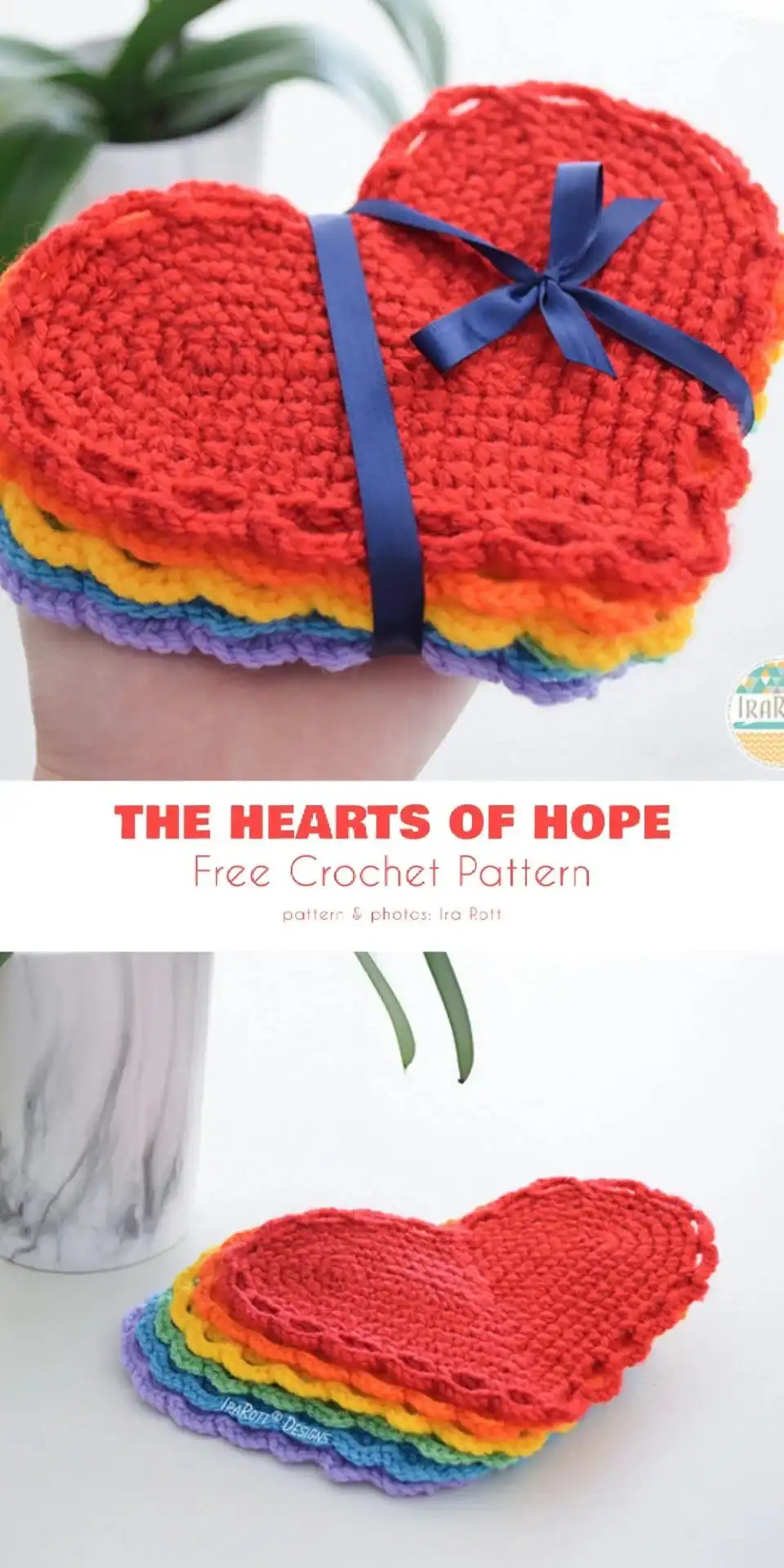 A detailed shot of a textured puff stitch heart coaster, showing the raised, cozy texture ideal for functional and decorative use from The Best Crochet Heart Patterns.