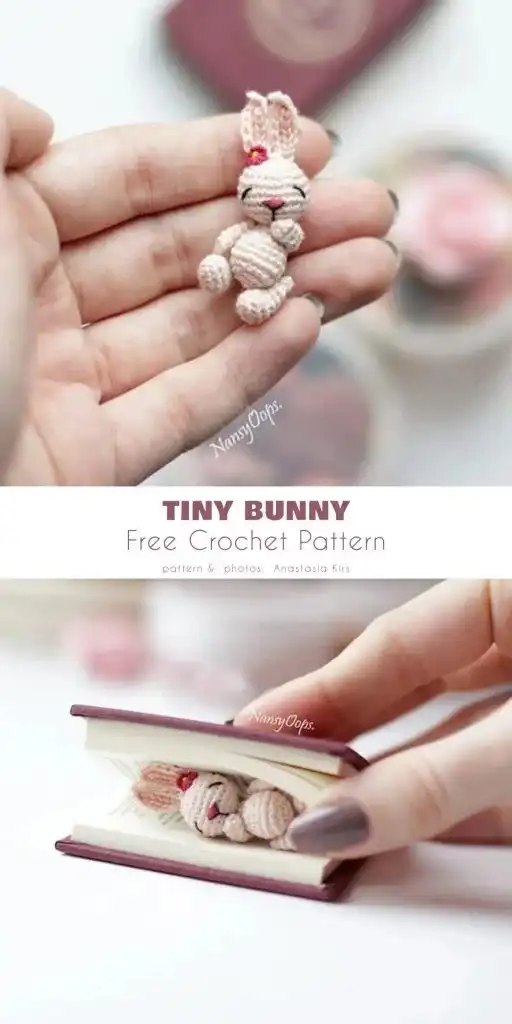 Close-up of a joyful tiny crochet bunny with closed eyes, laughing expression, made from soft pastel yarn