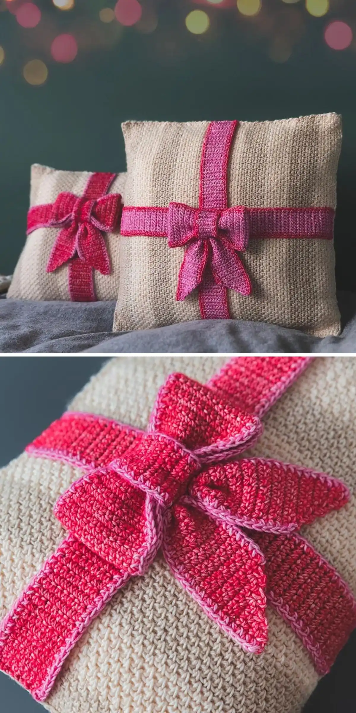 Dreamy Moon Crochet Pillow, a serene crescent moon in a soft pale yellow.