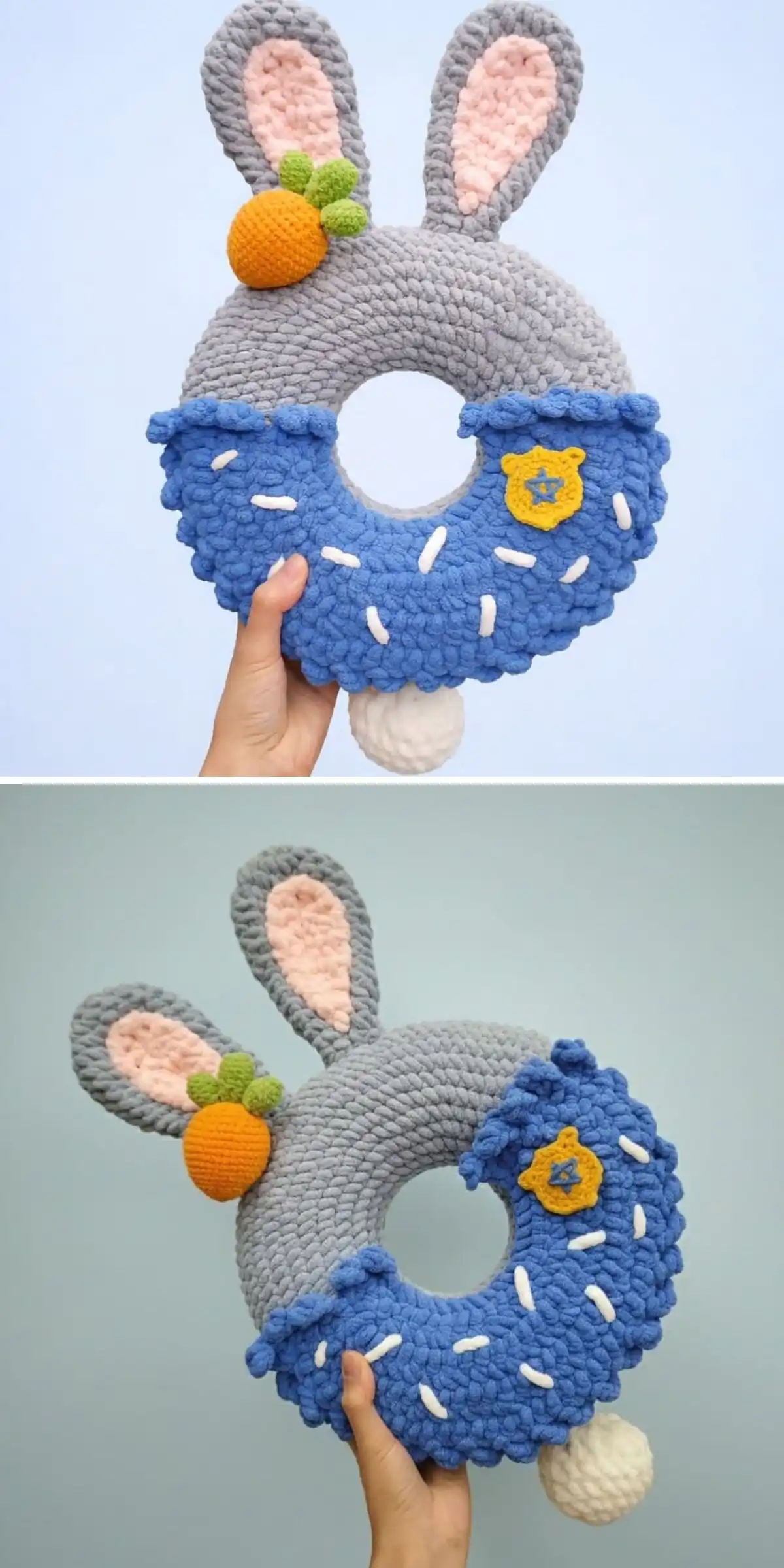 Playful Monster Crochet Pillow, a quirky monster with googly eyes and colorful fur.