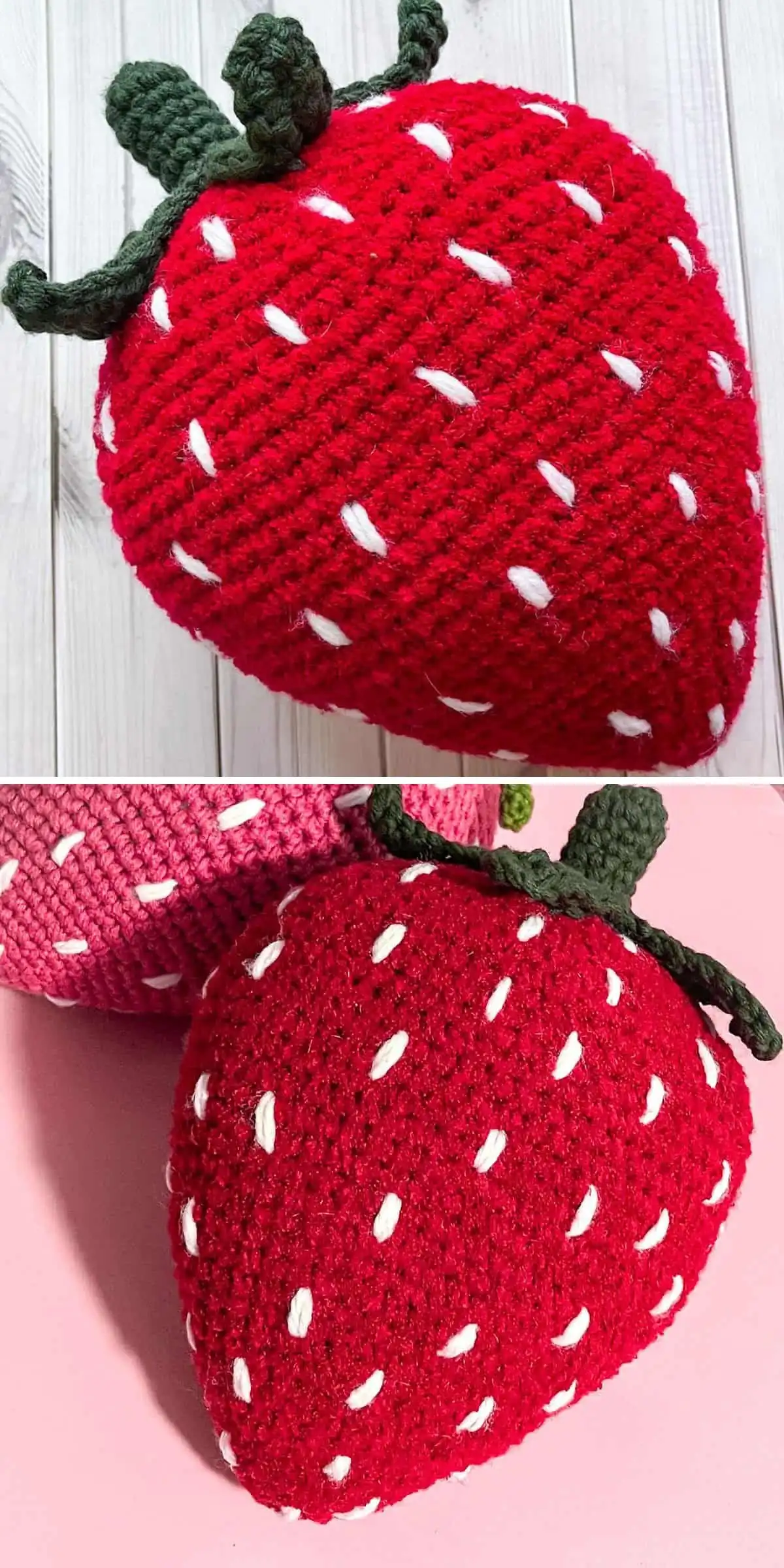 Little Ladybug Crochet Pillow, a cute red and black spotted ladybug design.