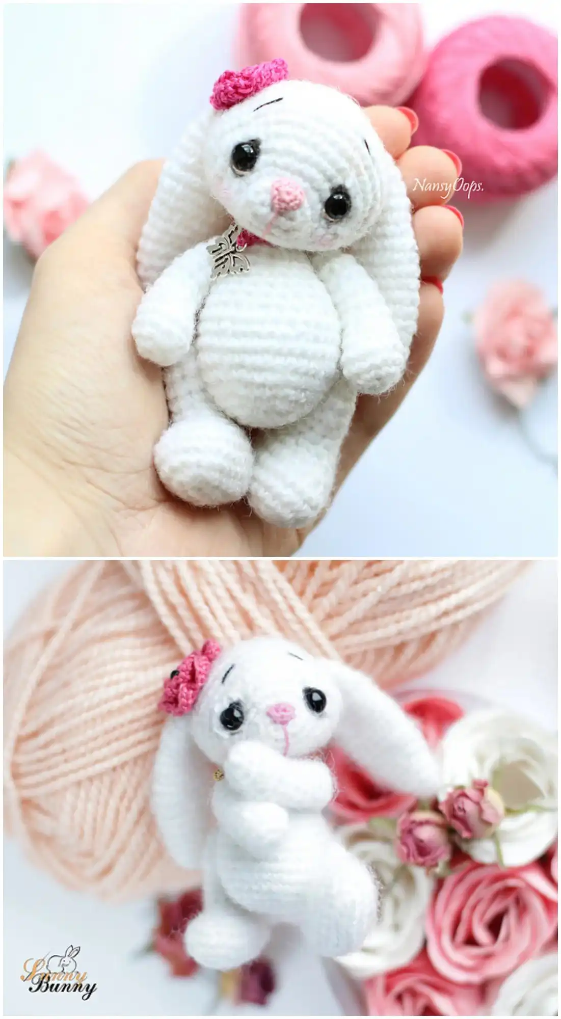 A small, intricately crocheted 'Valentine’s Day Cat' amigurumi with stitched details, suitable for intermediate crocheters.
