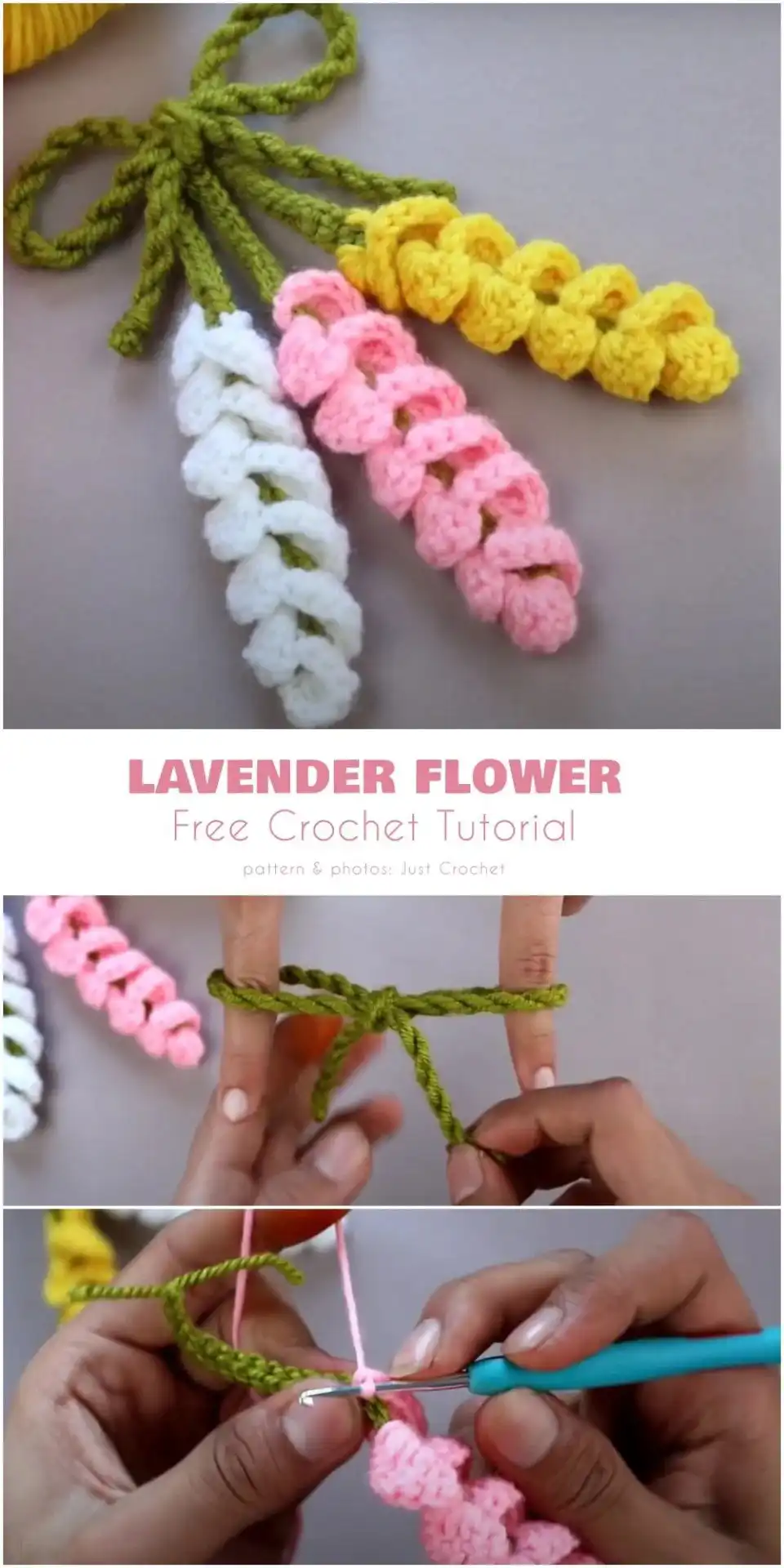 An artistic flat lay of assorted crochet flower appliques, highlighting their use in spring and summer crafts, demonstrating the Variety of Flower Appliques Free Crochet Patterns.
