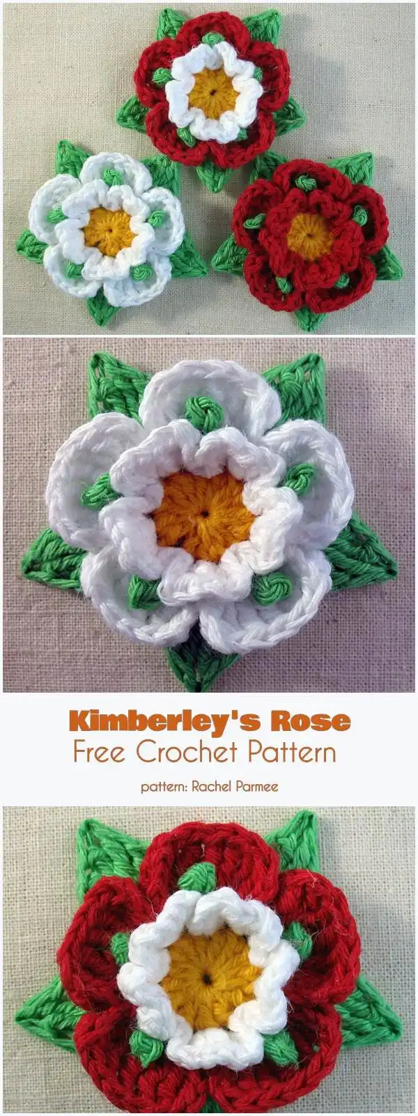 A stunning 3D crochet flower bouquet in various pastel shades, presented with depth and realism, a highlight from the Variety of Flower Appliques Free Crochet Patterns.