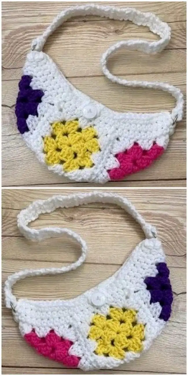 A drawing of different Waist Crochet Crossbody Bum Bag shapes, including rectangular, oval, and half-moon designs.