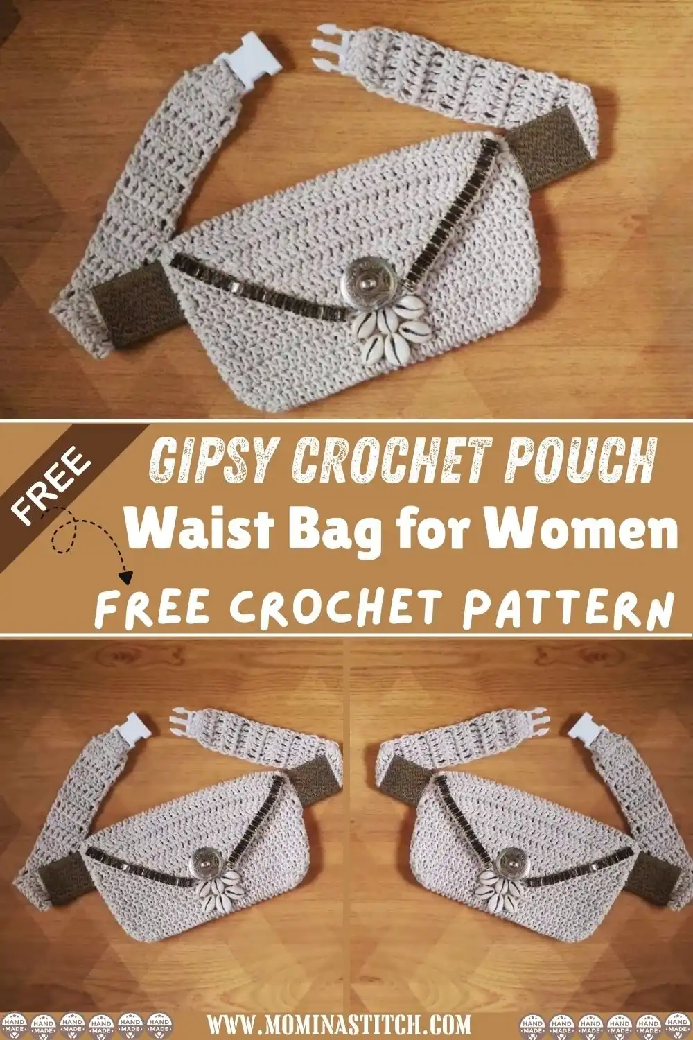 A personalized Waist Crochet Crossbody Bum Bag featuring fun crocheted emoji appliques and colorful tassels.