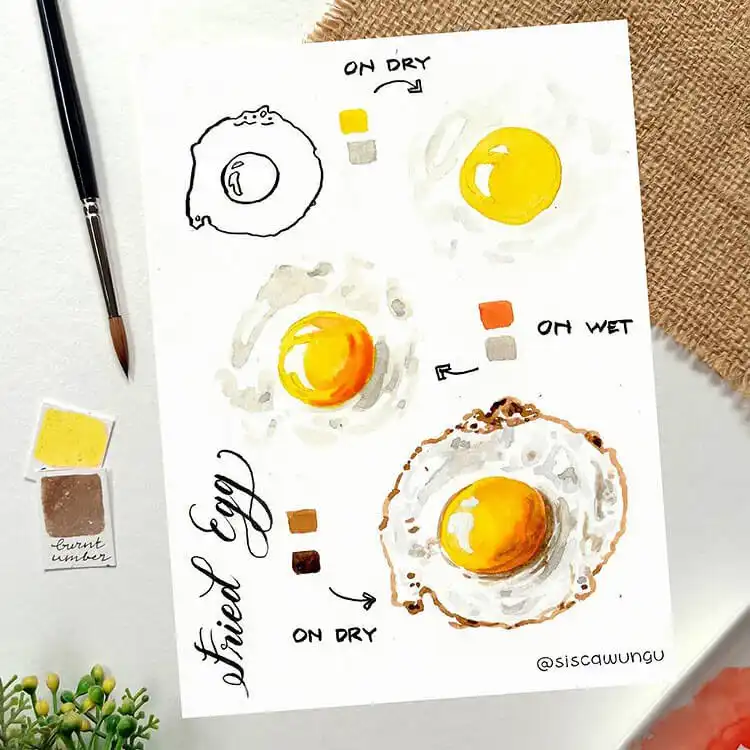 A watercolor painting of a love-themed cupcake with pink frosting and heart decorations.